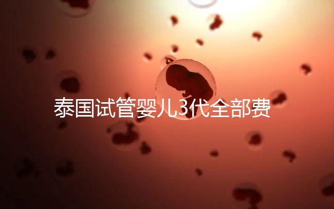 泰國試管嬰兒3代全部費(fèi)用大概是多少?